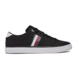 Vyriški sportbačiai Tommy Hilfiger Hi Vulc Low Stripes Mesh, juodi