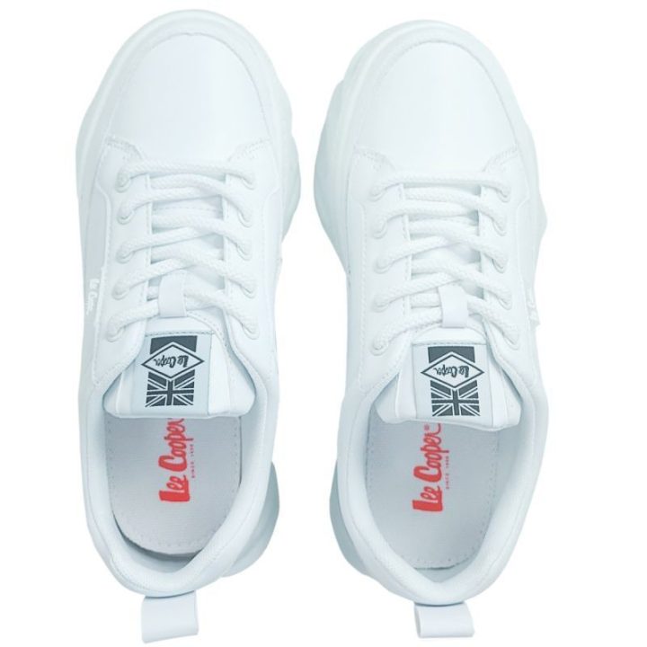 Moteriški sportbačiai su platforma Lee Cooper, balti