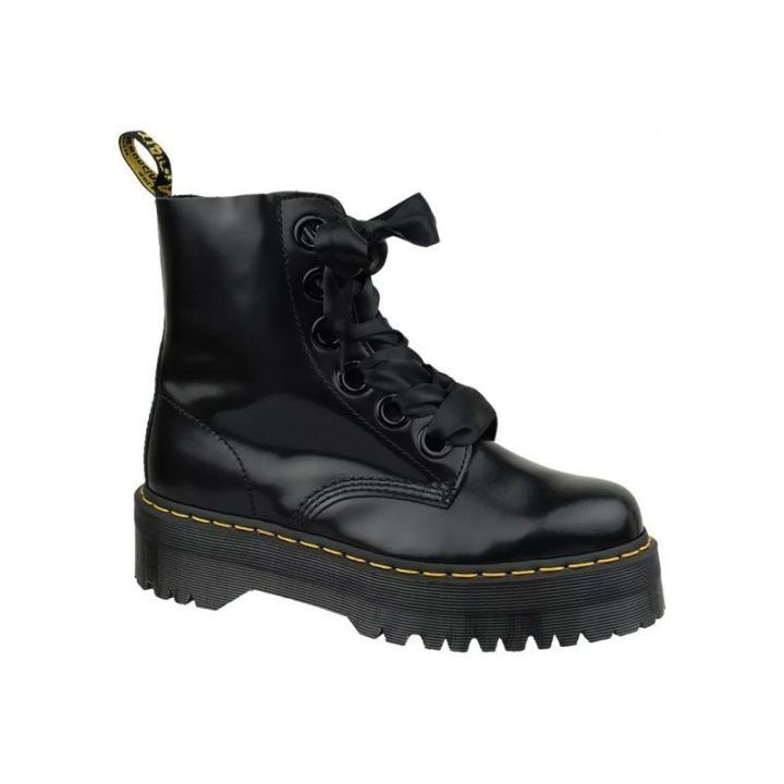 Moteriški aulinukai su platforma Dr. Martens Molly, juodi