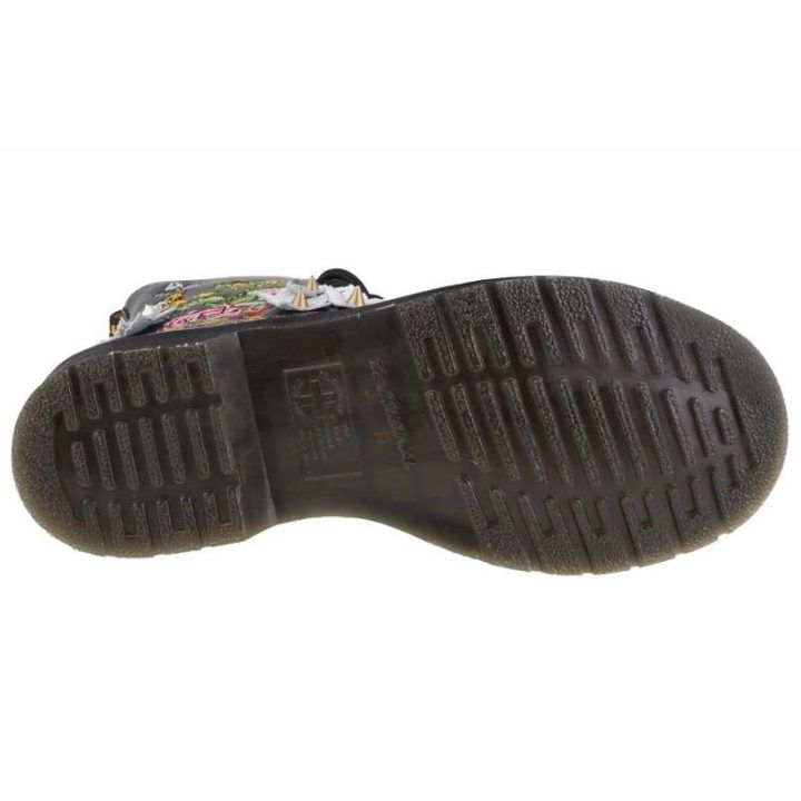 Uniseks auliniai batai su gėlių motyvu Dr. Martens 1490, juodi