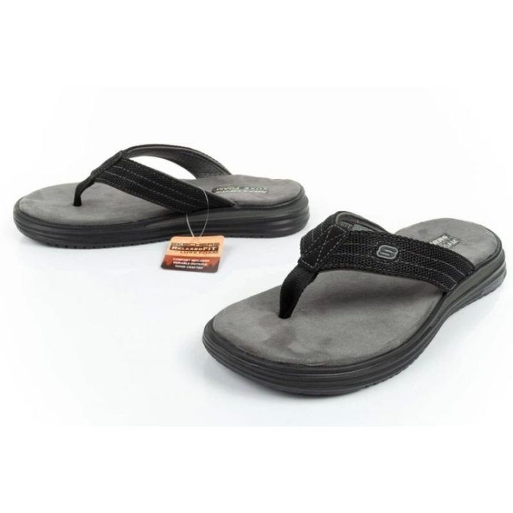 Vyriškos šlepetės per pirštą Skechers Proven, juodos