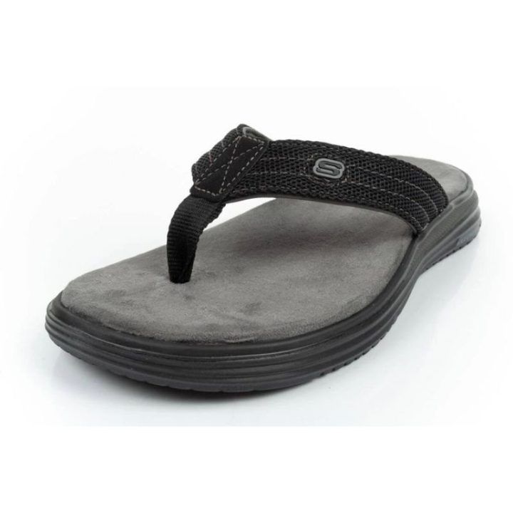 Vyriškos šlepetės per pirštą Skechers Proven, juodos