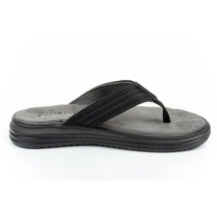 Vyriškos šlepetės per pirštą Skechers Proven, juodos