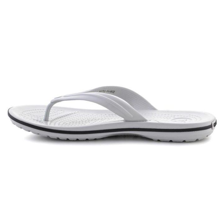 Moteriškos šlepetės per pirštą Crocs Crocband Flip, baltos