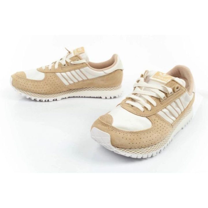 Moteriški bėgimo sportbačiai adidas City Marathon, balti ir smėlio