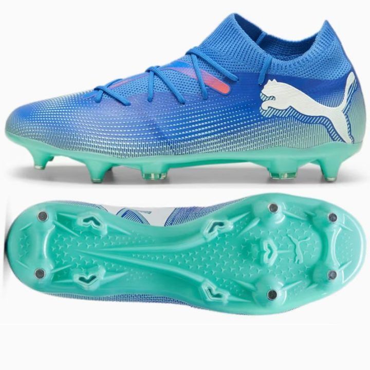 Vyriški futbolo bateliai klampiai dangai Puma Future 7 Match, mėlyni