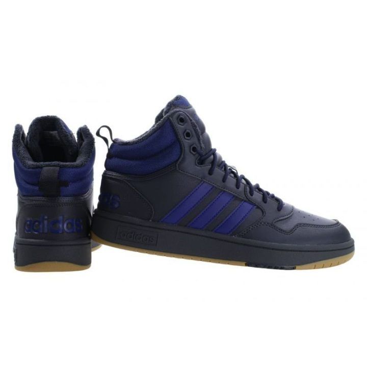Vyriški aukšti sportbačiai adidas Hoops 3.0 Mid Wtr, tamsiai mėlyni