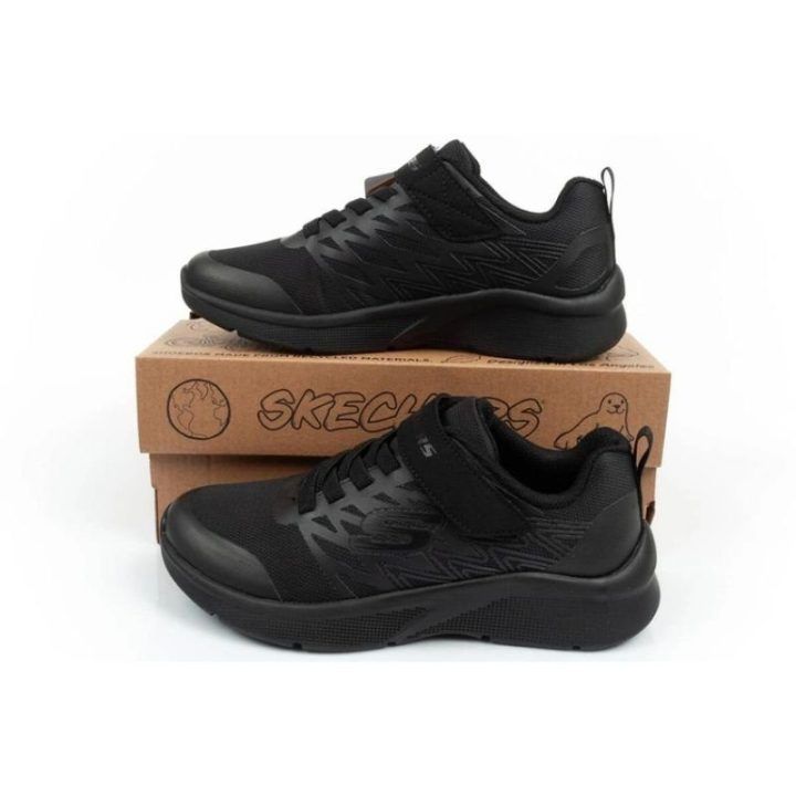 Vaikiški sportbačiai su lipuku Skechers Texlor, juodi