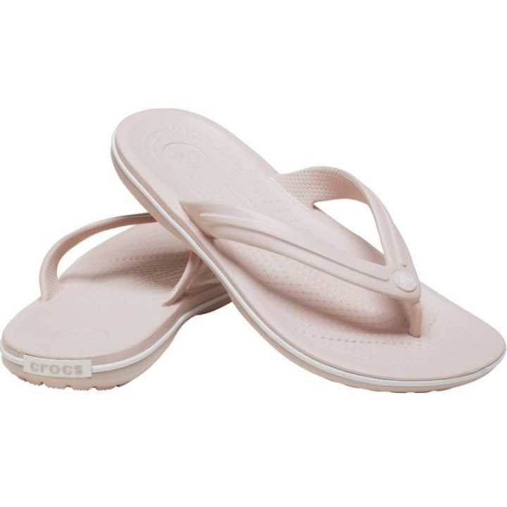 Moteriškos šlepetės per pirštą Crocs Crocband Flip, pastelinės rožinės