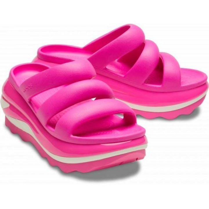 Moteriškos šlepetės Crocs Mega Crush Triple Strap, rožinės