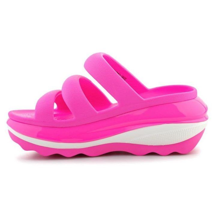 Moteriškos šlepetės Crocs Mega Crush Triple Strap, rožinės