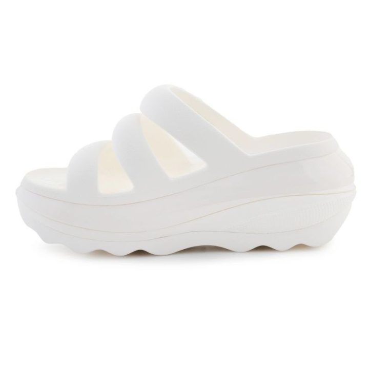 Moteriškos šlepetės Crocs Mega Crush Triple Strap, balkšvos