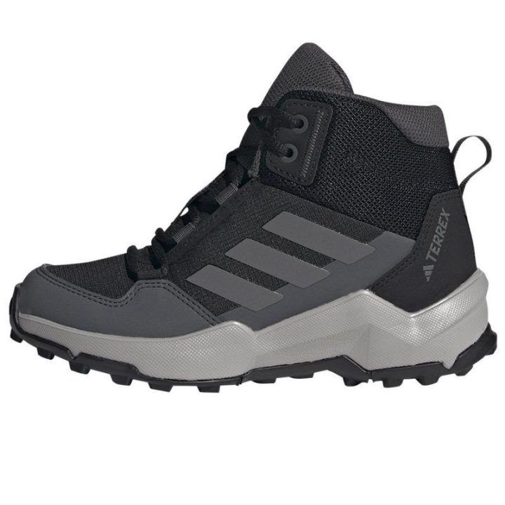 Vaikiški batai aukštu auliuku adidas Terrex AX4-R Mid, juodi ir pilki