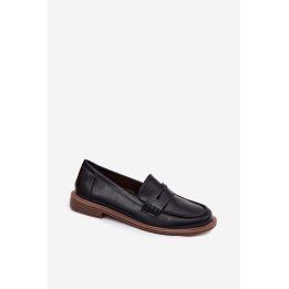 Moteriški mokasinai su dekoratyviniu dirželiu Step in style, juodi