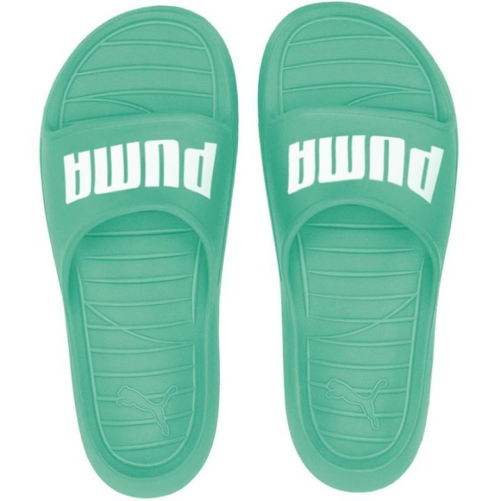 Moteriškos šlepetės su grioveliais pade Puma Divecat v2, žalios