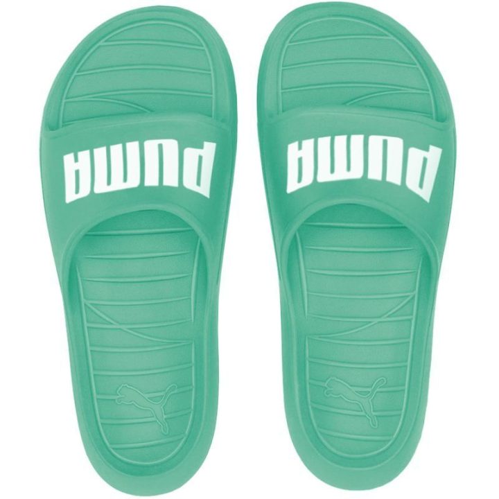 Moteriškos šlepetės su grioveliais pade Puma Divecat v2, žalios