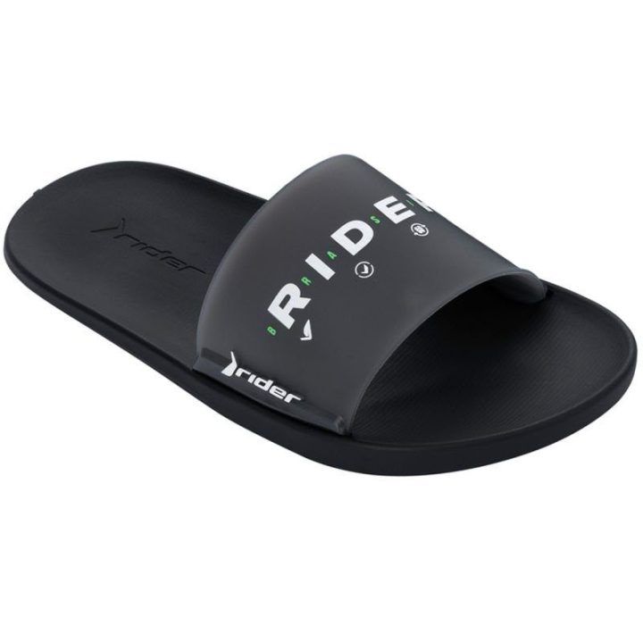 Vyriškos šlepetės baseinui Rider Graphics, juodos ir baltos spalvos