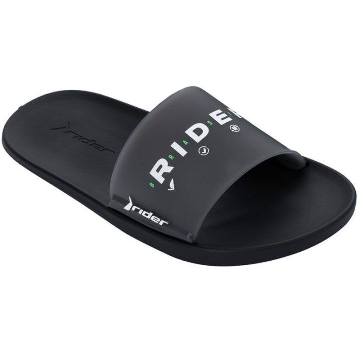 Vyriškos šlepetės baseinui Rider Graphics, juodos ir baltos spalvos
