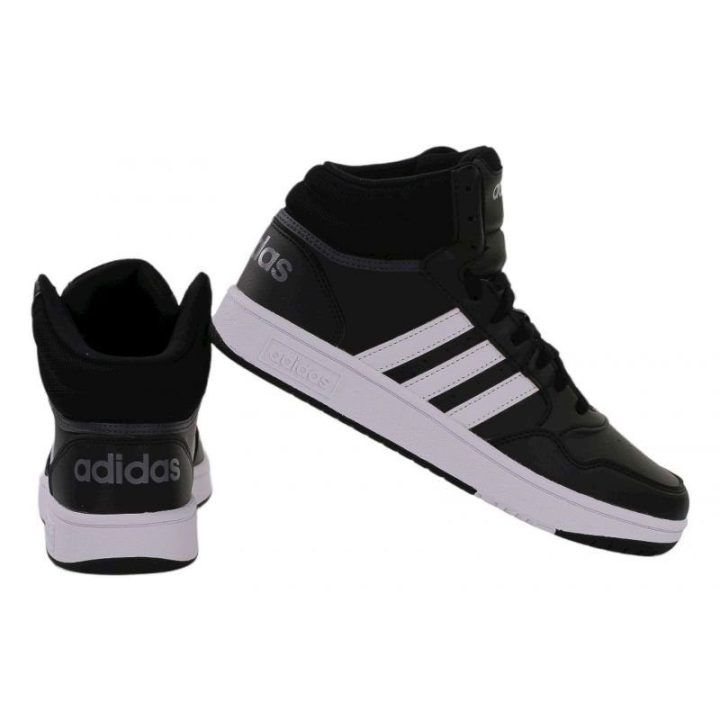 Vaikiški sportbačiai aukštu auliuku adidas Hoops Mid 3.0, juodi