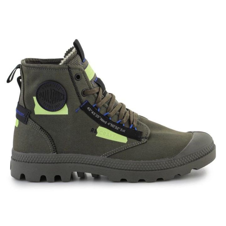 Uniseks sportbačiai aukštu auliuku Palladium Pampa HI Re-Craft, žali