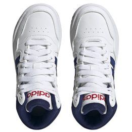 Vaikiški sportbačiai aukštu auliuku adidas Hoops MID 3.0, balti