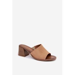 Basutės su kulnu Step in style – smėlio spalvos