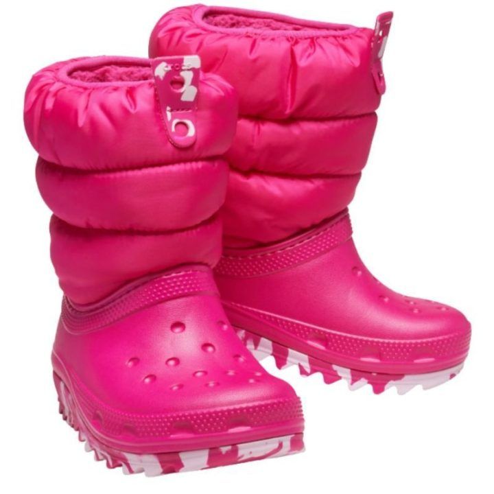 Vaikiški žieminiai batai Crocs Classic Neo Puff, rožiniai