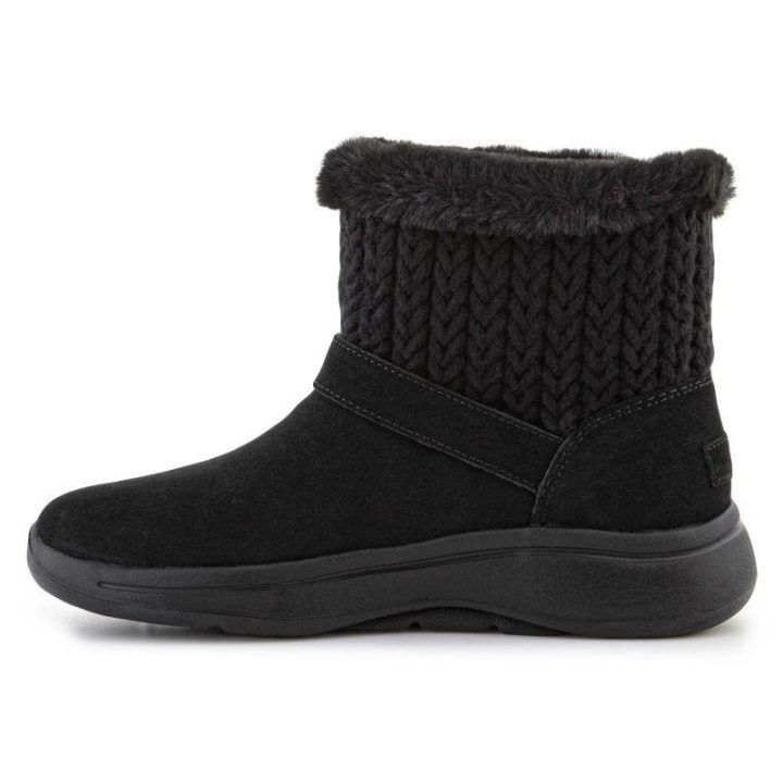 Moteriški zomšiniai auliniai batai Skechers Go Walk Arch Fit, juodi