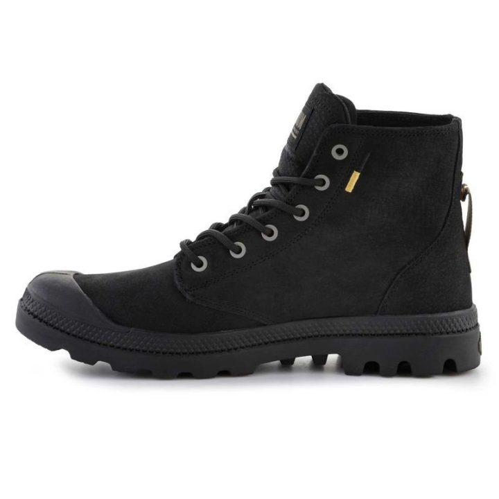 Uniseks odiniai suvarstomi auliniai batai Palladium Pampa Hi Supply Lth, juodi
