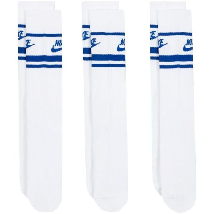 Kojinės iki 1/3 blauzdos Nike Everyday Essential, 3 poros, baltos ir mėlynos