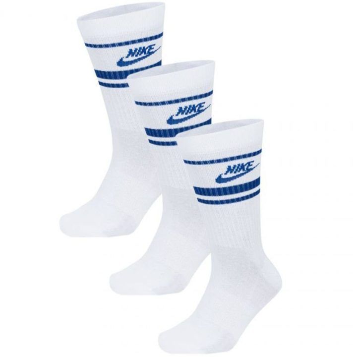 Kojinės iki 1/3 blauzdos Nike Everyday Essential, 3 poros, baltos ir mėlynos