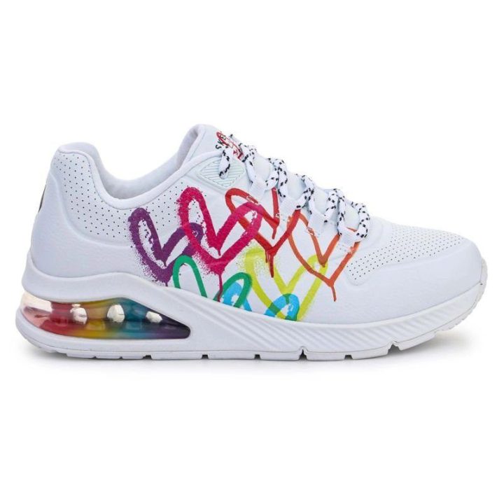 Moteriški sportbačiai Skechers Uno 2 - Floating Love, balti