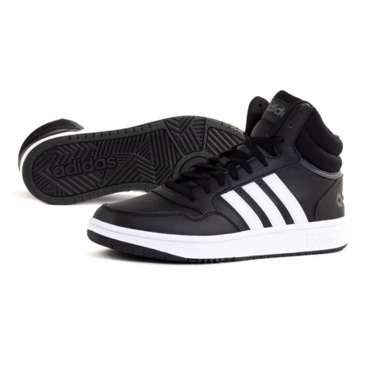 Vyriški sportbačiai aukštu auliuku adidas Hoops 3.0 Mid, juodi
