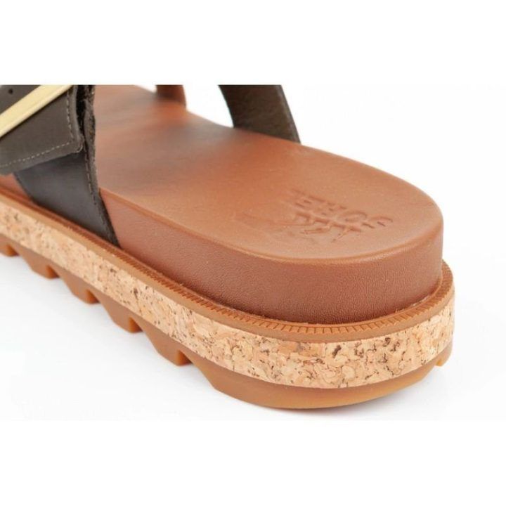 Moteriškos odinės šlepetės Sorel Roaming Slide, rudos
