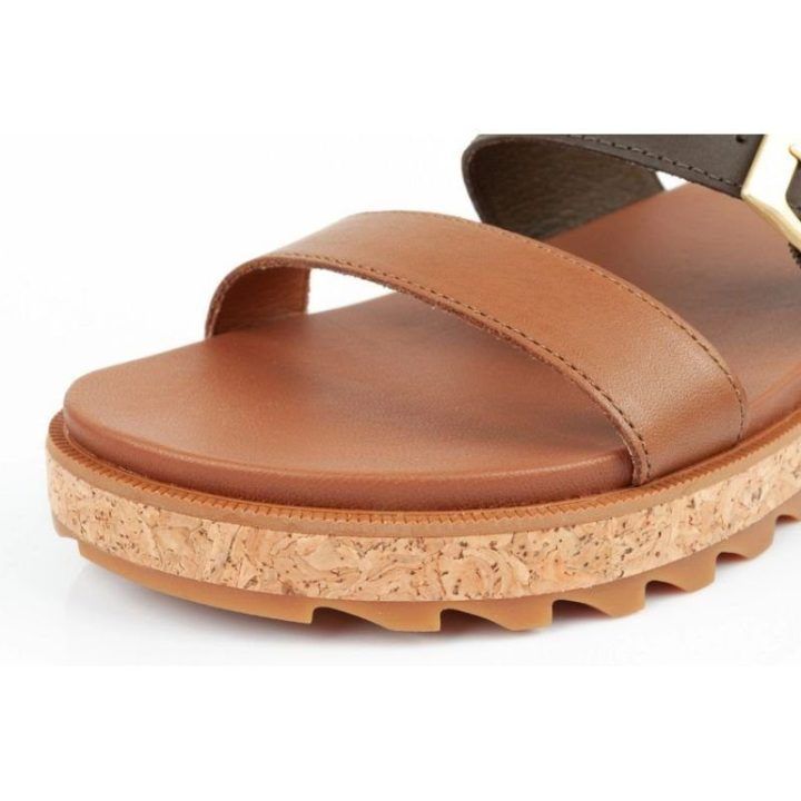 Moteriškos odinės šlepetės Sorel Roaming Slide, rudos