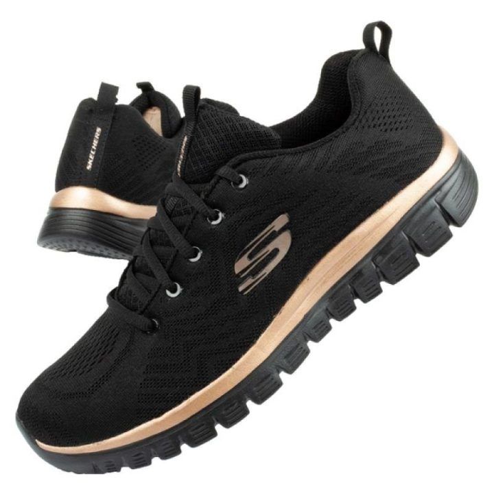Moteriški sportbačiai su Memory Foam vidpadžiu Skechers, juodi