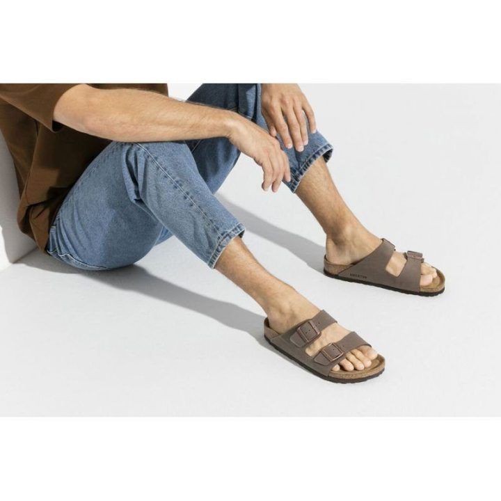 Moteriškos šlepetės su sagtimis Birkenstock Arizona BS, rudos