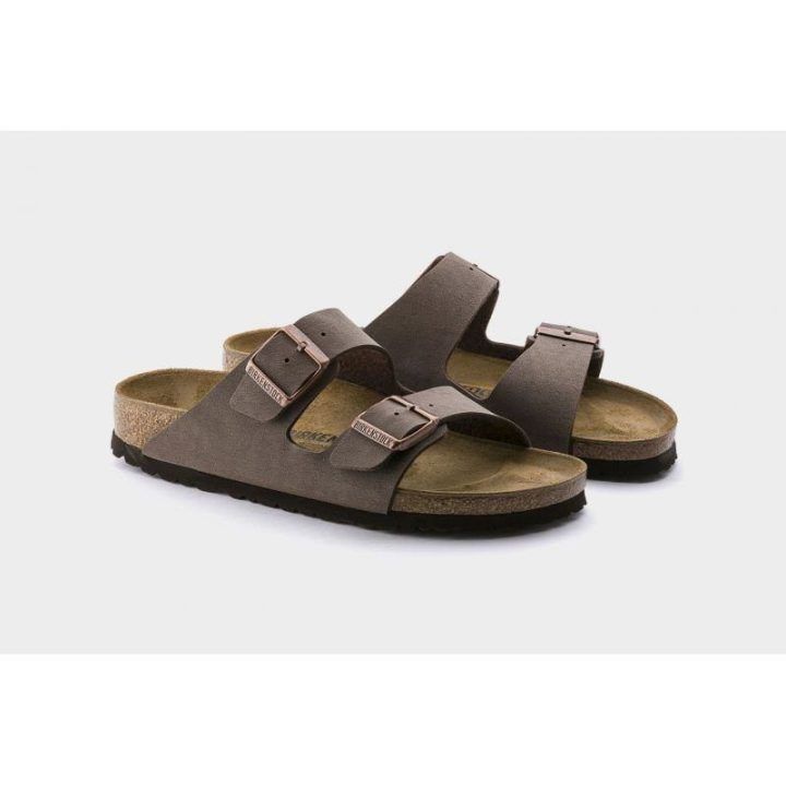 Moteriškos šlepetės su reguliuojamomis sagtimis Birkenstock Arizona, rudos