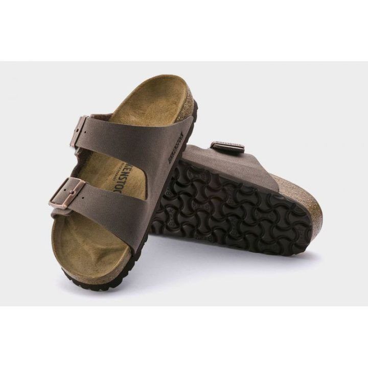 Moteriškos šlepetės su reguliuojamomis sagtimis Birkenstock Arizona, rudos