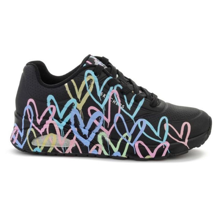 Moteriški sportbačiai Skechers Uno-Spread The Love, juodi, violetiniai ir turkio