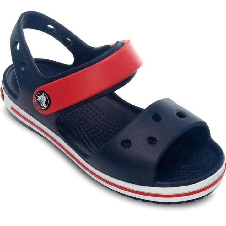 Basutės mergaitėms Crocs Crocband, tamsiai mėlynos ir raudonos