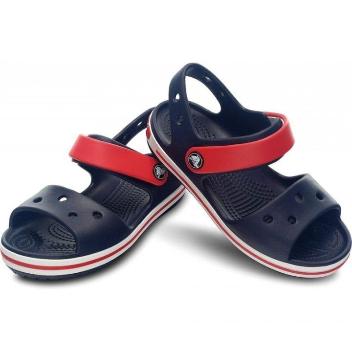 Basutės mergaitėms Crocs Crocband, tamsiai mėlynos ir raudonos