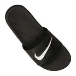 Šlepetės berniukams baseinui Nike Kawa Slide, juodos