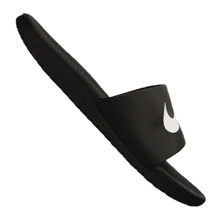 Šlepetės berniukams baseinui Nike Kawa Slide, juodos