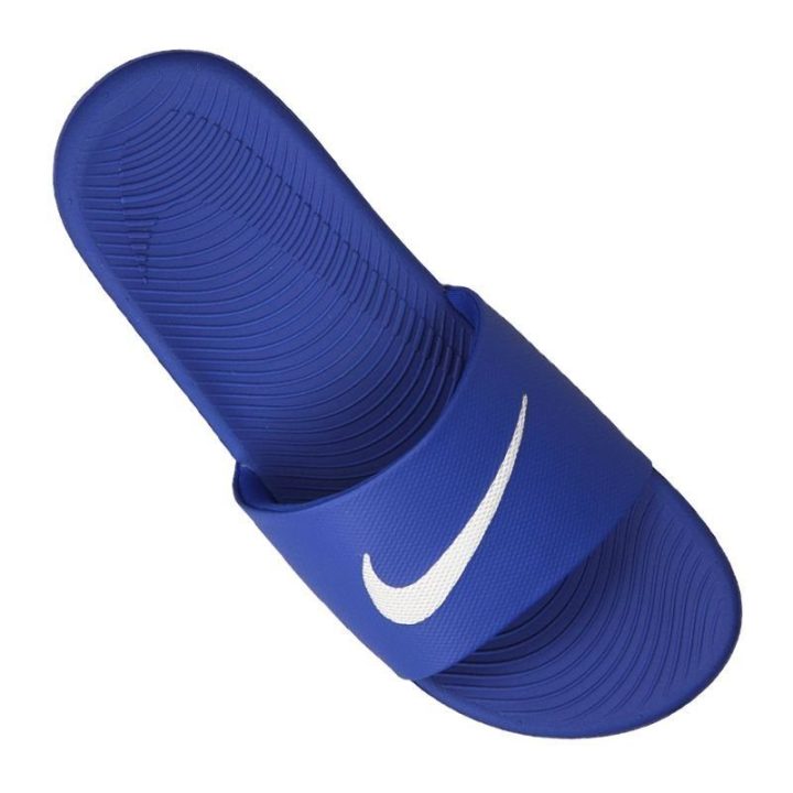 Šlepetės berniukams baseinui Nike Kawa Slide, mėlynos ir pilkos