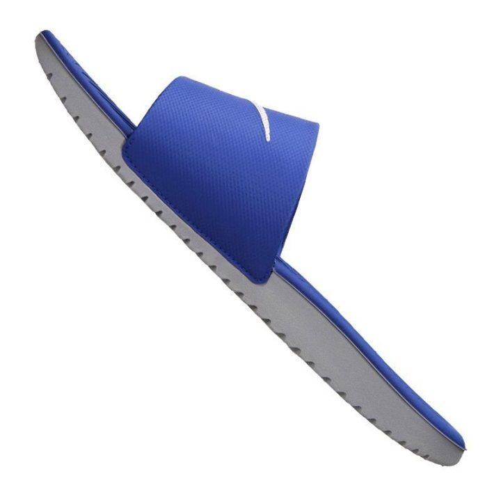 Šlepetės berniukams baseinui Nike Kawa Slide, mėlynos ir pilkos