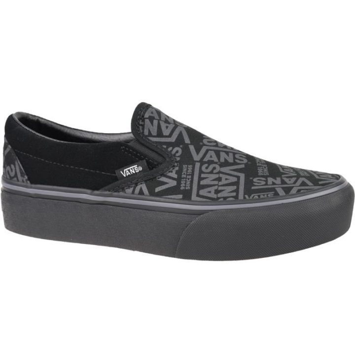 Moteriški įspiriami sportbačiai su platforma Vans 66 Classic, juodi