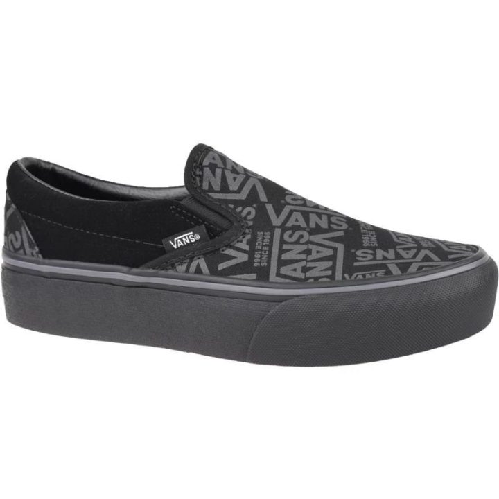 Moteriški įspiriami sportbačiai su platforma Vans 66 Classic, juodi