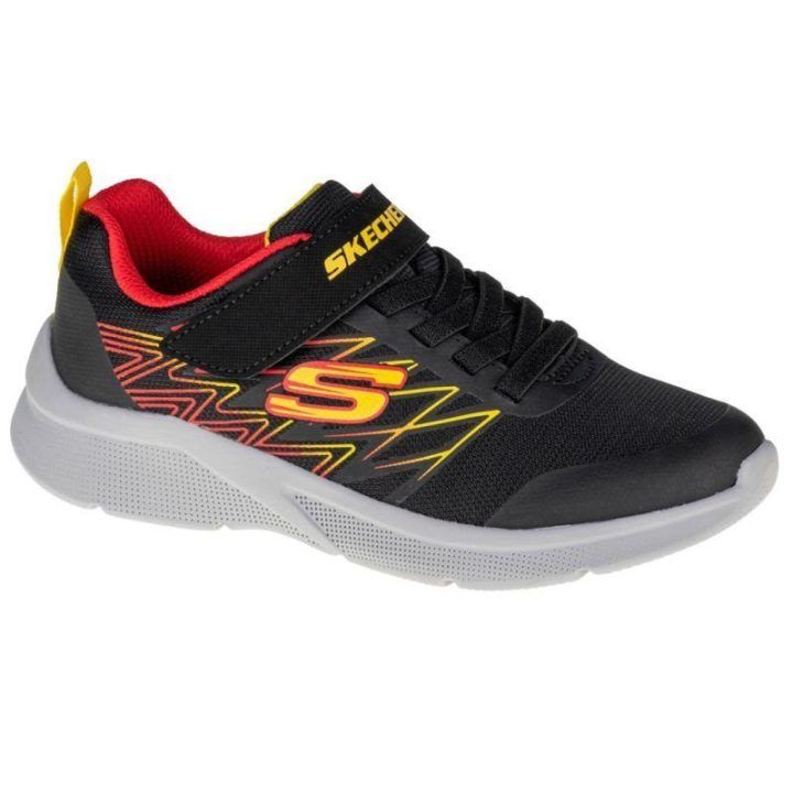 Vaikiški sportbačiai su lipuku Skechers Microspec Texlor, juodi