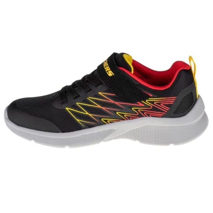 Vaikiški sportbačiai su lipuku Skechers Microspec Texlor, juodi